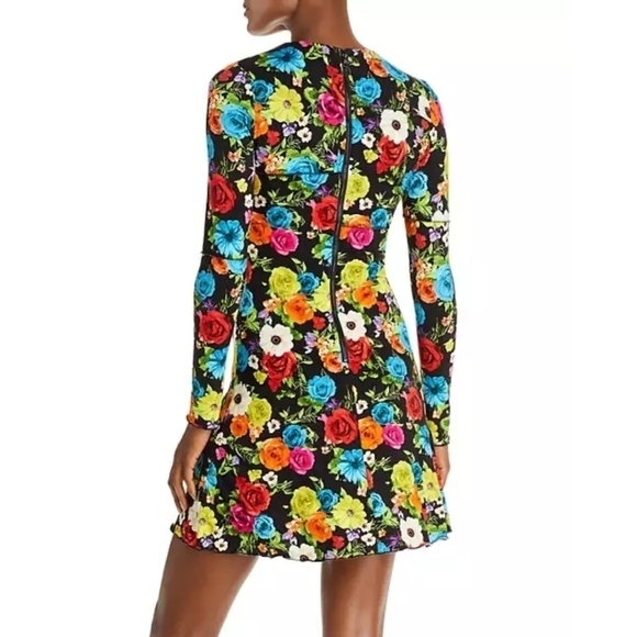 New! Alice + Olivia Delora Floral Midi Dress Flower Garden - Picture 4 of 16